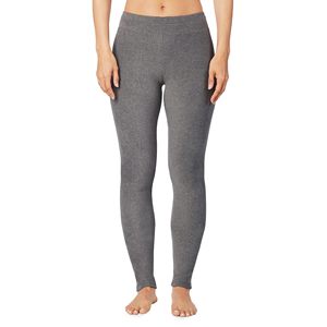 Leggings de punto gris sólido de cintura alta y largo completo, elásticos, estilo básico, ropa de mujer para todas las estaciones - Product Image 1