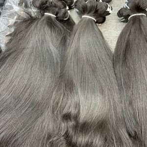 มัดผมมนุษย์แท้สีดำสำหรับต่อผมตรงไม่เลอะเทอะไม่พันกัน - Product Image 3