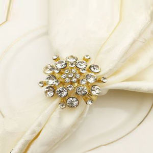 Anneau de serviette en aluminium plaqué or en forme de feuille, décoration de luxe pour la maison, mariage et fête - Product Image 6