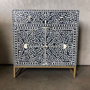 MEUBLES EN INCRÉATION D'OS Design moderne Armoire en os véritable avec 7 tiroirs pour salon cabine en incrustation d'os RÉALITÉ FAIT À LA MAIN - Product Image 2