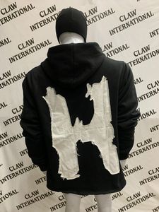 OEM Customized High Street Men's Summer Hoodie Plus Size Breathable Satin and <b>Flannel</b> Printed Thermal for Autumn - Product Image 4
