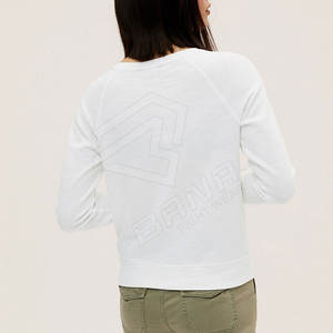 Jersey de algodón de gran tamaño y tela cálida para mujer, sudadera de gran tamaño, sudaderas de cuello redondo con peso personalizado - Product Image 3