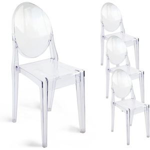 Set di 4 Sedie Moderne Trasparenti Impilabili Design Ghost per Sala da Pranzo, Ristorante ed Eventi - Product Image 1