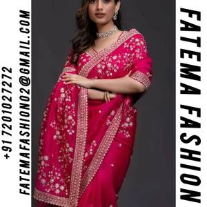 Designer indien pakistanais attrayant femmes vêtements dernière Organza soie broderie Saree Blouse pour la fête de mariage porter en vrac - Product Image 5