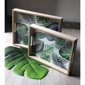 ถาดเสิร์ฟไม้คัตเอาท์จับรูปสี่เหลี่ยมผืนผ้าตกแต่งถาดเสิร์ฟอาหารสําหรับบ้านโรงแรมซัพพลายเออร์อุปกรณ์เสริม - Product Image 6