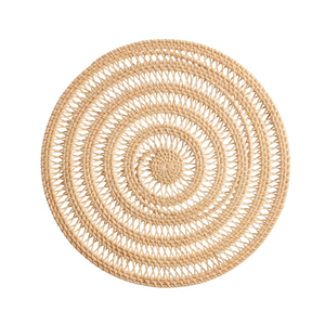 แผ่นรองจานหวายทำมือ 100% เป็นมิตรกับสิ่งแวดล้อม สีธรรมชาติ สไตล์โบฮีเมียน เส้นผ่านศูนย์กลาง 300 มม. ผลิตในเวียดนาม Lavihexco สำหรับโต๊ะอาหาร - Product Image 6