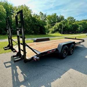 Nouvelles remorques de camion d'occasion 40 pieds, semi-remorque plateau, semi-remorque porte-conteneurs en acier 20 et 40 pieds pour utilisation avec camion - Product Image 1