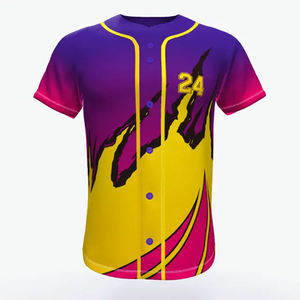 Ropa Deportiva de Béisbol Unisex, Transpirable, de Secado Rápido, Antibacteriana, Camisetas de Poliéster de Talla Grande, Diseño Liso y a Rayas - Product Image 1
