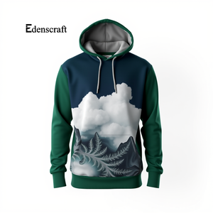 Sweat à capuche décontracté pour homme, imprimé, écologique, personnalisable, léger, élégant, vêtement d'hiver, tissu durable, mélange de coton doux - Product Image 6