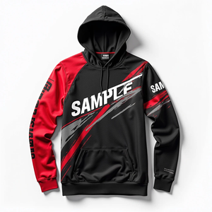 เสื้อฮู้ดดี้โอเวอร์ไซส์สำหรับผู้ชาย สไตล์สตรีทแวร์ แบบสวม ทนทาน พิมพ์ลายแบบซับลิเมชั่น รับสั่งทำพิเศษ ผ้าโพลีเอสเตอร์ 100% ผสมผ้าฝ้าย ให้ความสบาย - Product Image 1