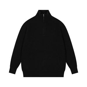 OEM Custom Blank <b>Half</b> <b>Zip</b> <b>Sweatshirt</b> Oversized O-Neck 100% Cotton Pullover Winter Breathable Embroidered Knitted <b>Men</b> - Product Image 3
