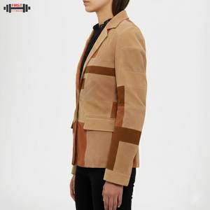 Chaqueta Bomber de Pana y Cuero Genuino para Mujer, Diseño de Rayas, Manga Larga, Invierno, Cálida, Talla Personalizada, Tendencia 2025 - Product Image 6