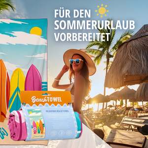 Serviette de plage de luxe en microfibre à séchage rapide, motif tissé gaufré, sans sable, certifiée GRS, livrée avec sac - Product Image 1