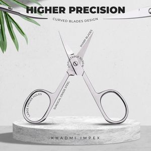 กรรไกรตัดหนังแบบพรีเมียม ใบมีดโค้งสแตนเลสอเนกประสงค์ - กรรไกรทำเล็บสำหรับเล็บ คิ้ว ขนตา - Product Image 6