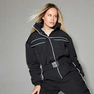 Venta caliente de las mujeres de una pieza de piel con capucha Trajes de esquí Overoles Monos de esquí de invierno Tallas grandes Trajes de nieve al aire libre para deportes de nieve - Product Image 6