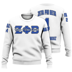 Sudadera con Cuello Redondo Bordada de Zeta Phi Beta, Hermandad 1920, Azul, Letra Griega, Sudadera para Mujer - Product Image 3