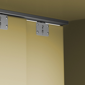 Emuca 2.35m rotaie di superficie Kit Hardware per armadio con 2 porte scorrevoli a flusso morbido pannelli Non rimovibili chiudiporta e chiusure - Product Image 3