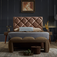 Ensemble de meubles de chambre à coucher italiens modernes en bois massif de luxe turc, taille king