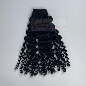 Extensions de cheveux humains vierges Remy du Vietnam de qualité supérieure, couleur naturelle, super double trame, double trame machine, boucles à la vapeur, lot de dentelle - Product Image 5