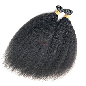 Extensiones de cabello humano con punta I recta rizada vietnamita, rizo italiano profundo suelto, Color Natural, donante único, precio al por mayor - Product Image 1