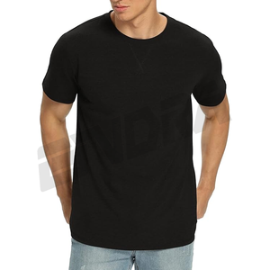 T-shirt classique en coton uni pour hommes demi-manches col rond respirant et doux parfait pour une tenue décontractée tendance quotidienne - Product Image 1
