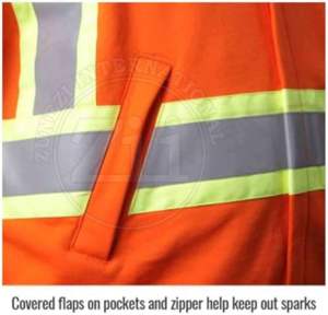 Nouvelle arrivée Veste de travail de sécurité réfléchissante personnalisée pour hommes Hiver Imperméable ANSI Classe 1 LED Flash Coton polaire Fabricant - Product Image 5