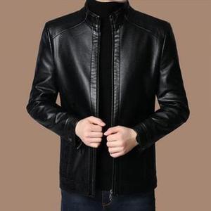 Nueva chaqueta de cuero para hombre, tendencia de moda de motocicleta, chaqueta de cuero personalizada ajustada, chaqueta de cuero de Pu con cuello levantado de gran tamaño para hombre - Product Image 5