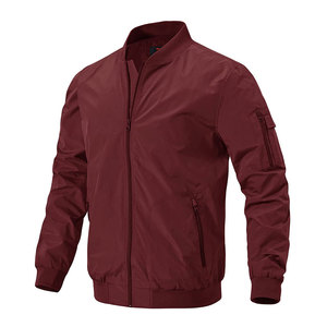 Solid Color Full Zipper Men Bomber <b>Jacket</b> Premium Quality <b>Light</b> Weight Bomber <b>Jacket</b> For Men - Product Image 1