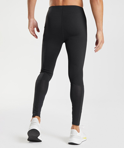 Leggings de sport pour homme à séchage rapide en coton/fibre de bambou, taille élastique haute extensible, pour entraînement, fitness, yoga, gym, design/logo personnalisé, taille économique - Product Image 3