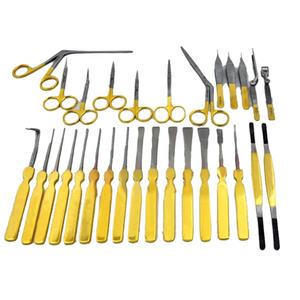 Instruments chirurgicaux de rhinoplastie outils de chirurgie ORL et du nez en acier inoxydable ensemble neuf de haute qualité 82 pièces à extrémité dorée - Product Image 6