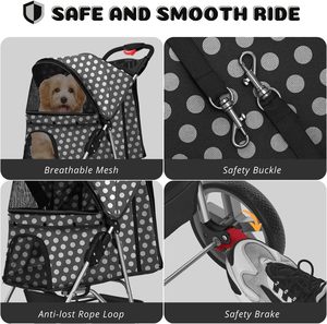 Fournisseur TH-PSP-199 de chariot de poussette pour animaux de compagnie Nouveau modèle de poussette durable pliable à cadre en acier intelligent - Product Image 5