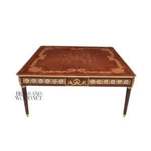 Juego de Mesa Clásico de Madera de Lujo con Detalles Incrustados - Product Image 3