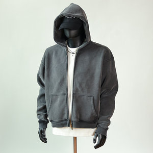 Heavyweight 100% Cotton Regular Fit <b>Zip</b> Fleece Pullover Hoodie Lined Design Eco-Friendly Anti-Wrinkle Features Breathable Fabric - Product Image 3