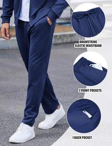 Ensemble de survêtement personnalisé en polyester et élasthanne 320GSM pour homme, coupe ajustée, sweat-shirt à capuche et pantalon de jogging, vert olive uni, logo imprimé à l'écran, tenue d'entraînement - Product Image 3