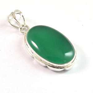 Pendentif en argent sterling 925 onyx vert automne automne hiver gothique punk décontracté ethnique Hip Hop western rétro bohème bijoux - Product Image 4