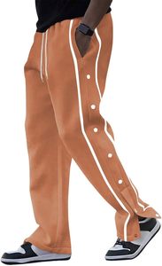 <b>Men's</b> Casual Sweatpants Drawstring Waist Contrast Long Stripe Side Buttons Jogger <b>Pants</b> Loose Fit <b>Lounge</b> with Pockets - Product Image 6