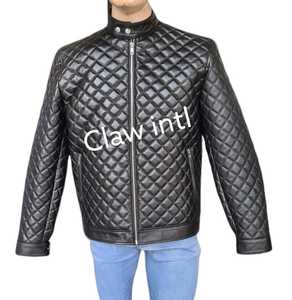 2023 nueva llegada chaquetas de cuero acolchadas hechas a medida ropa de invierno para hombres precio razonable tela de PU directo de fábrica al por mayor - Product Image 6