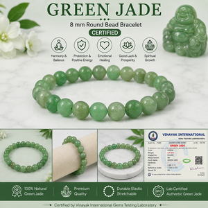 สร้อยข้อมือลูกปัดหยกเขียวธรรมชาติขนาด 8 มม. เพื่อความโชคดี ความเจริญรุ่งเรือง ความกลมกลืน และสมดุลอารมณ์ - Product Image 2