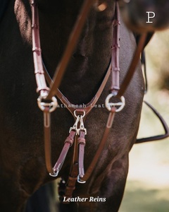 Best-seller Rênes de cheval en cuir Style occidental anglais personnalisé OEM Rênes d'équitation en cuir véritable Fournisseur en gros tendance - Product Image 3