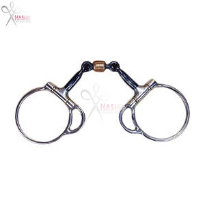 Bocado de entrenamiento para caballo de reining, tipo Trail Dee Bit, de acero inoxidable de 5 pulgadas, con rodillo de boca liso y anillas Dee de 3 pulgadas - Product Image 3