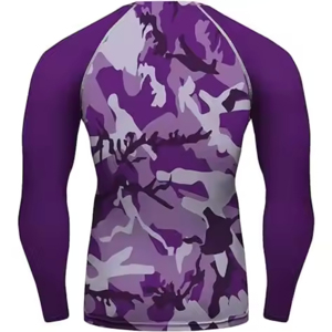 Men's Rash Guard Long Sleeve Shirts Anti-UV Breathable Quick Dry Compression for <b>Athletic</b> Workout Sports Water Use - Product Image 3