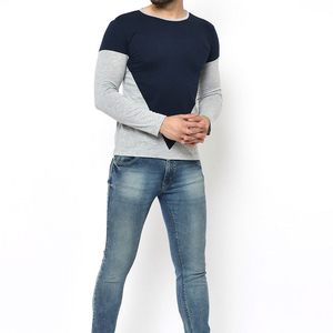 Venta al por mayor ropa de hombre de alta calidad Ringer cuello redondo Camiseta de manga larga 100% algodón camiseta de manga larga para hombres OEM mantenido - Product Image 4