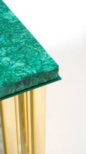 Table basse en malachite écologique avec pierre et bois imperméables au design carré pour la décoration intérieure - Product Image 2