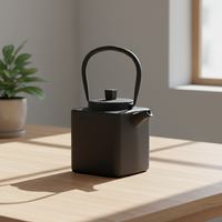 Offre Spéciale 3009441-0.8 Théière en fonte émaillée 800 ml avec couvercle en acier inoxydable Passoire en maille avec poignée en fonte, style japonais, revêtement émaillé en fer