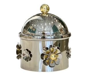 Modern Middle East Design Date <b>Bowl</b> Serving Chocolates Sweets & Desserts Metal Stand Date <b>Bowl</b> <b>With</b> Polished <b>Lid</b> Serving <b>Bowl</b> - Product Image 4