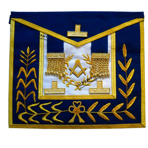 MASON BLUE LODGE BLUE SILKY SATIN BORDERS MASTER MASON TABLIER AVEC COURONNE - Product Image 3
