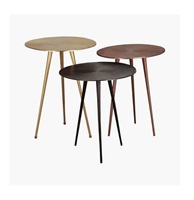 Ensemble de 3 tables d'appoint modernes, compactes, en fer, de luxe, classiques, faites à la main, forme et taille personnalisées, décoratives, écologiques, meubles pour la maison