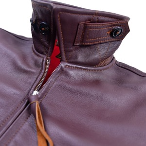 OEM Wholesale Mens Vintage ANJ3 <b>Bomber</b> <b>Jacket</b> Steerhide Cowhide Leather <b>Shearling</b> Lined Warm Winter Outerwear - Product Image 2