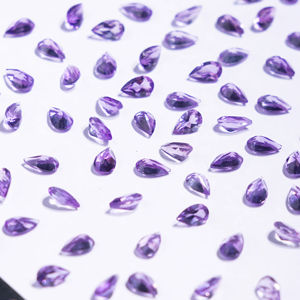 Améthyste brésilienne naturelle de qualité AAA 8x6 MM, pierre précieuse de quartz en vrac taillée en poire pour la fabrication de bijoux - Product Image 1