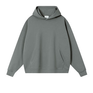 Sweat à capuche oversize en coton éponge française de haute qualité, sweat à capuche épais en polaire, à épaules tombantes, sweats à capuche unis vierges personnalisés pour hommes à un prix abordable - Product Image 4